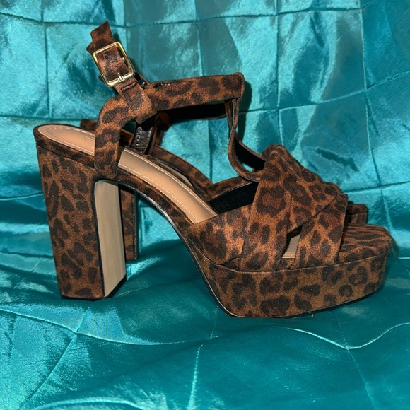 JF Shoes - Chunky Leopard Print Heels - Size 7